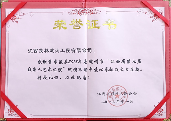 2013年“江西省第七届残疾人艺术汇演”