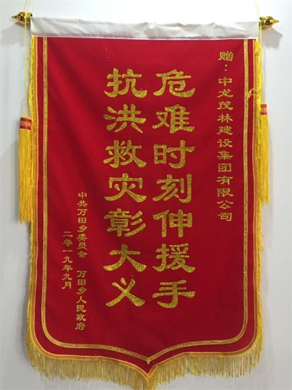 2019年抗洪救灾锦旗