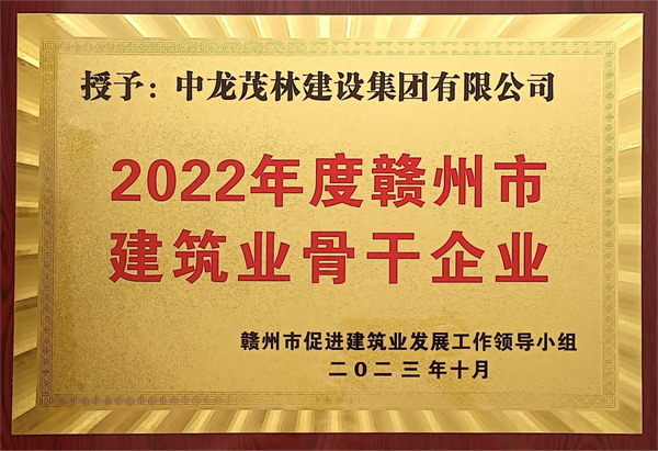 2022年度赣州市建筑业骨干企业